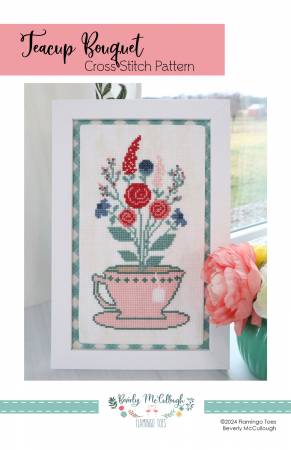 Teacup Bouquet Cross Stitch Pattern