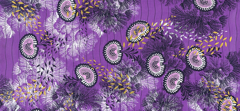 Uniwax Prints From The Ivory Coast Purple With Gold Metallic Fabric