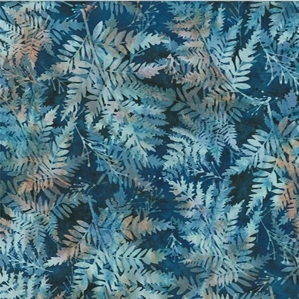 Bali Batik Ferns Navy Fabric