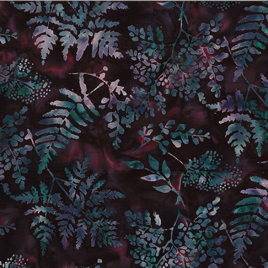 Hoffman Fabrics Bali Batik Mixed Fern Merlot Fabric