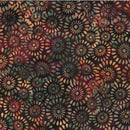 Hoffman Fabrics Bali Batik Round Floral Rum Raisin Fabric