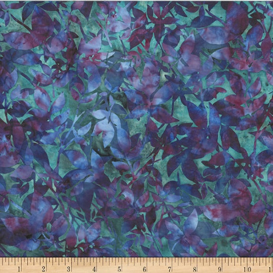 Hoffman Fabrics Bali Batik Jewel Distressed Leaf Fabric