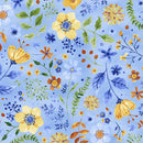 Hoffman Fabrics Bountiful And Blue Floral Periwinkle Fabric