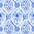 Hoffman Fabrics Bountiful And Blue Ornamental Bluebird Fabric