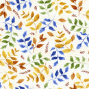 Hoffman Fabrics Bountiful And Blue Leaves Blossom Fabric