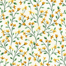 Hoffman Fabrics Bountiful And Blue Sprigs Blossom Fabric