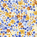 Hoffman Fabrics Bountiful And Blue Packed Floral Blossom Fabric