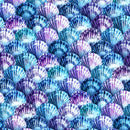 Hoffman Fabrics Tides Of Color Shells Cerulean Digital Print Fabric