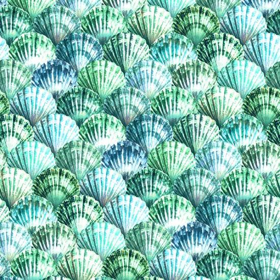 Hoffman Fabrics Tides Of Color Shells Seagrass Digital Print Fabric