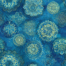 MDG Vintage Medallion Canary Blue 108" Digital Wide Back Fabric