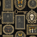 White Owl Dark Academia Gallery Wall Black Fabric