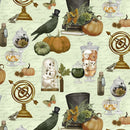 White Owl Dark Academia Terrariums Sage Fabric