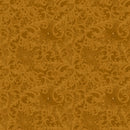 White Owl Dark Academia Scrolls And Webs Dark Pumpkin Fabric