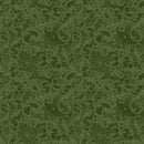 White Owl Dark Academia Scrolls And Webs Dark Sage Fabric