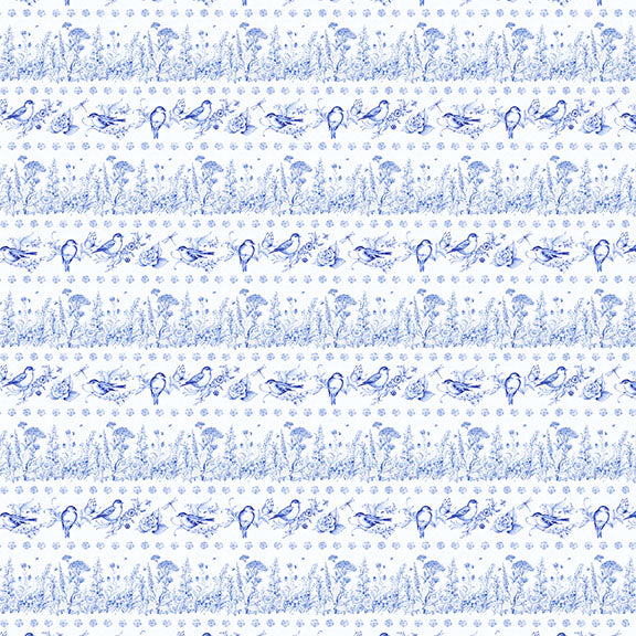 Lumin Fabrics Amalfi Coast Border Stripe White Fabric