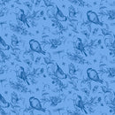Lumin Fabrics Amalfi Coast Birds And Bees Blue Fabric
