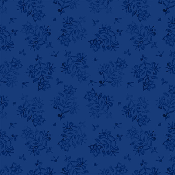 Lumin Fabrics Amalfi Coast Floral Stamp Navy Fabric