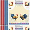 White Owl Rooster Reverie Apron Panel