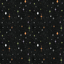 White Owl Hauntingly Yours Halloween Stars Black Fabric
