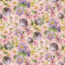 White Owl Fairy Boutique Packed Floral Pink Fabric