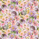 White Owl Fairy Boutique Packed Floral Purple Fabric