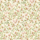 White Owl Fairy Boutique Butterflies Cream Pink Fabric