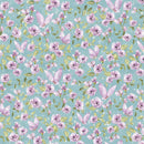 White Owl Fairy Boutique Butterflies Teal Pink Fabric