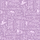 White Owl Fairy Boutique Sparkle And Glow Purple Fabric