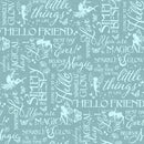 White Owl Fairy Boutique Sparkle And Glow Teal Fabric