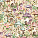 White Owl Fairy Boutique Pixie Town Cream Fabric