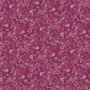 White Owl Growing In Color Tonal Floral Plum Fabric