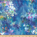 Bali Batik Follow The Rainbow Dahlia Cornflower Fabric