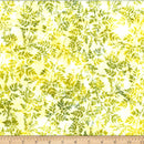 Bali Batik Amazing Amazon Packed Leaves Chartreuse Fabric