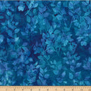 Bali Batik Bet On Blue Leaves Celestials Fabric