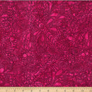 Bali Batik Raspberry Swirl Dragonfly Garnet Fabric