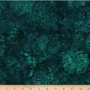Bali Batik Deep Jewels Monstera Leaf Deep Emerald Fabric