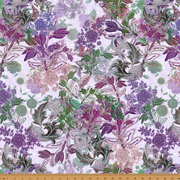 Hoffman Fabrics Botanical Charm Flowers Lilac Fabric