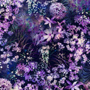Hoffman Fabrics Jewel Depths Floral Purple Fabric