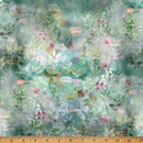 Hoffman Blush Garden Floral Dusty Blue Fabric
