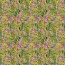 Hoffman Fabrics Whimsical Flower Garden Leaves Olive Fabric