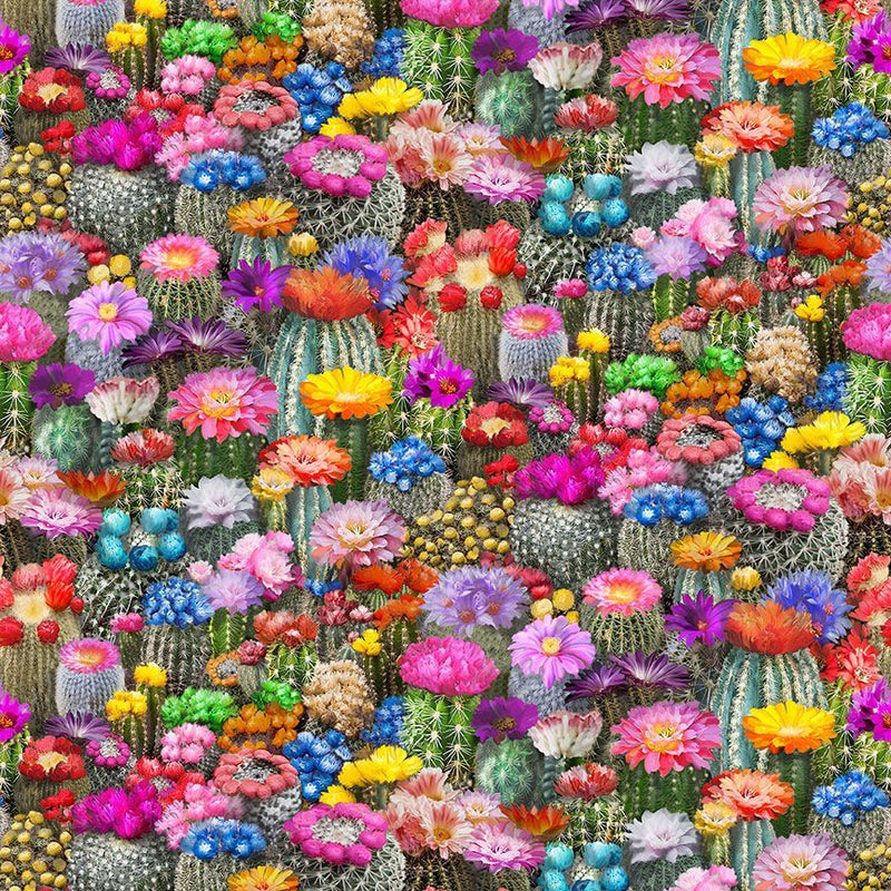 Timeless Treasures Floral Desert Cactus Fabric