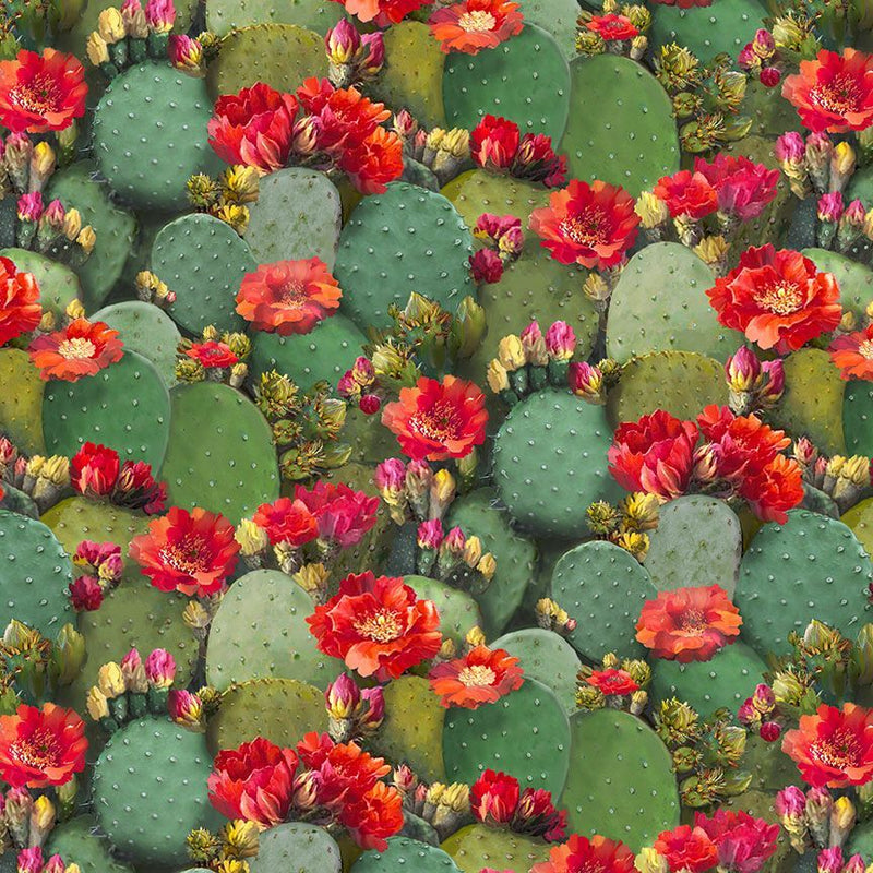 Timeless Treasures Prickly Pear Cactus Fabric