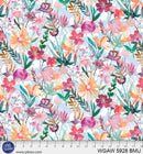 P & B Textiles Whispering Gardens Blue Multi Wide Back Fabric