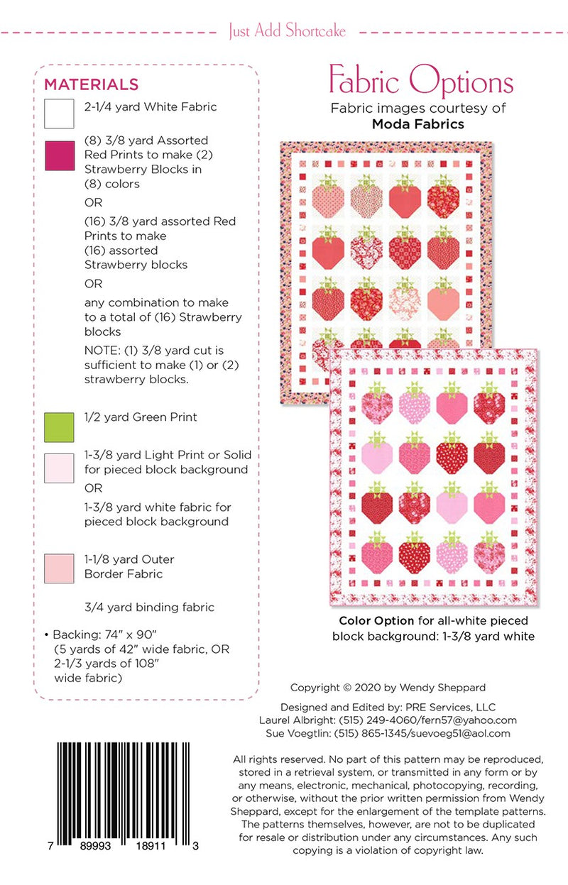 Wendy Sheppard Just Add Shortcake Quilt Pattern