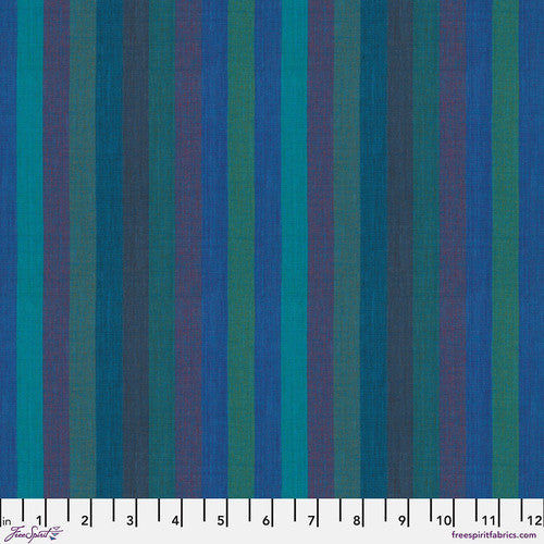 Kaffe Fassett Woven Broad Stripe Blue Fabric