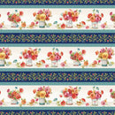 Wilmington Prints Roots of Love Floral Stripe Multi Fabric ONLINE PURCHASE ONLY