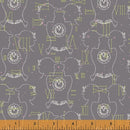 Windham Fabrics Clueless Clockwork Dark Grey Fabric ONLINE PURCHASE ONLY