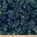 Hoffman Fabrics River Walk Leafy Branches Black Jade Batik Fabric
