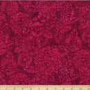 Hoffman Fabrics Lovestitch Woodblock Red Velvet Batik Fabric