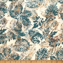 Hoffman Fabrics Xray Leaves Clear Skies Seaside Batik Fabric